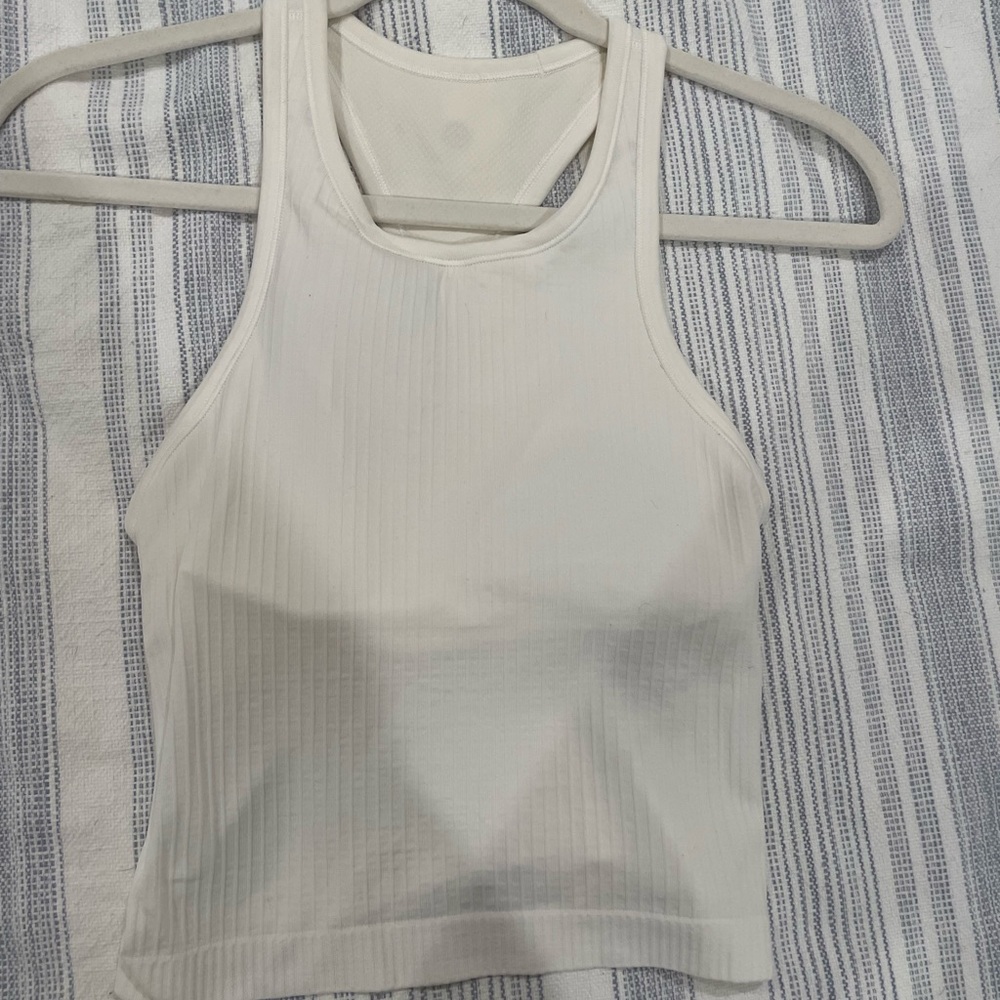 Lululemon Ebb to street Cropped Racerback Top
White